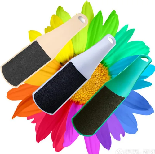 Miniatura 6 de 3 limas de pie para pedicura, removedor de callos de piel muerta, doble cara, azul, amarillo, verde (forma de U de doble cara, estándar)