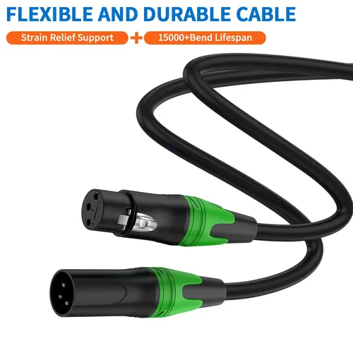 Miniatura 15 de LanSenSu 1 micrófono divisor XLR Y macho a 2 hembras, XLR hembra de 3 pines a doble XLR macho Y-Splitter Cables de audio de micrófono equilibrado