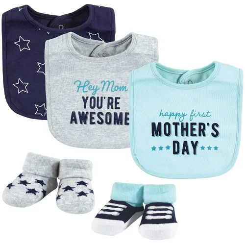 Miniatura 11 de Hudson Baby Conjunto de babero y calcetines unisex de algodón para bebé, Tamaño único Chica Calabaza