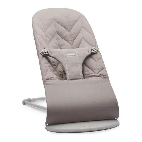 BabyBjörn Bouncer Bliss, gris arena, tejido, edredón de pétalos | Asiento gorila ajustable 2 en 1 para bebé y silla para niños pequeños, recién