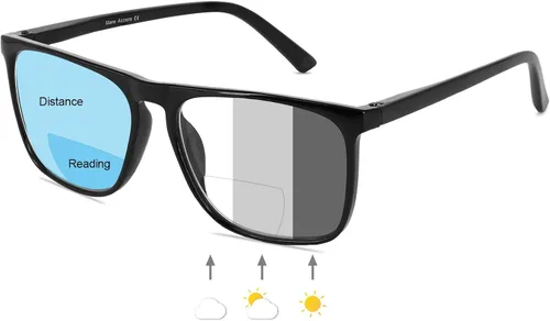 MARE AZZURO Lentes de lectura bifocales fotocromáticos para hombre, con bloqueo de luz azul, lentes de sol para lectores 1.0 1.5 2.0 2.5 3.0 3.5 4.0