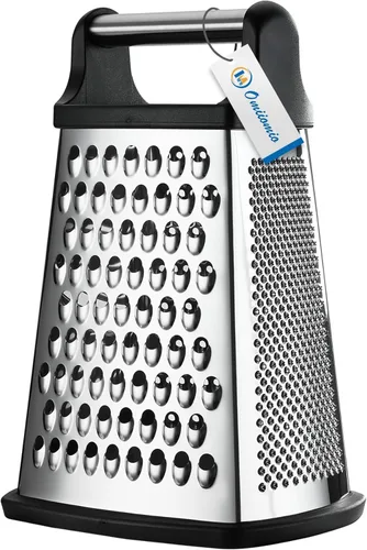 Rallador Profesional de Queso - Acero Inoxidable, Tamaño XL, 4 Lados - Rallador de Caja Perfecto para Queso Parmesano, Verduras, Jengibre - Apto