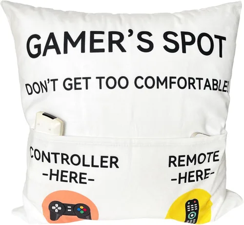 Miniatura 10 de ZUYUROU Regalos para jugadores, fundas de almohada con diseño de bolsillo para jugadores de 18 x 18 pulgadas, decoración de sala de juegos, rellenos