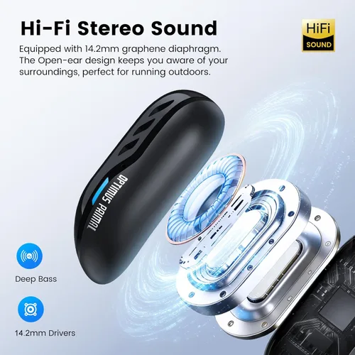 Miniatura 3 de Transformers Auriculares inalámbricos de oreja abierta Bluetooth 5.4 para correr y entrenar, auriculares sobre la oreja con ganchos impermeables