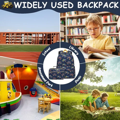 Miniatura 92 de CAMTOP - Conjunto de mochila y lonchera con estampados divertidos para niños de preescolar y primaria), Y0058-2