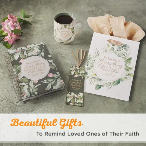 Miniatura 6 de Christian Art Gifts Taza grande de cerámica inspiradora para café y té con texto en inglés «Everything Beautiful Encouraging Bible Verse»