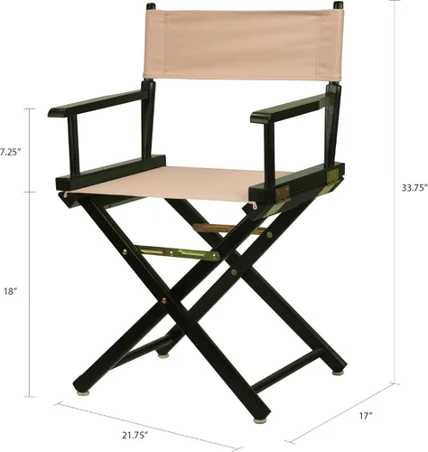 Miniatura 3 de Casual Home - Silla de director de 18.0 in, marco negro con lona marrón