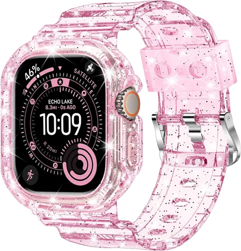 Miniatura 69 de XYF Compatible con correas cristalinas para Apple Watch de 1.929 in, 1.811 in, 1.772 in, 1.732 in, 1.654 in, 1.614 in, 1.575 in, 1.496 in, funda