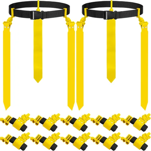 Miniatura 23 de Hungdao Cinturones y banderas de fútbol para 10/12 jugadores, cinturones de fútbol ajustables para niños, adolescentes, adultos, entrenamiento