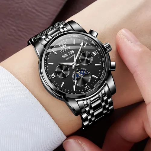 Miniatura 56 de OLEVS Relojes automáticos para hombre, esqueleto mecánico, de lujo, a la moda, reloj de pulsera luminoso impermeable