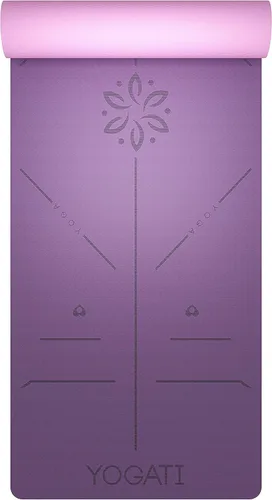 Miniatura 8 de YOGATI® Esterilla de Yoga con Correa con Líneas de Alineación. Esterilla de Entrenamiento en Casa para Mujeres, Hombres y Niños. Esterilla de Yoga