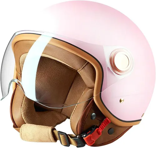 Miniatura 8 de Casco vintage de cara abierta 3/4 para hombres y mujeres, aprobado por el DOT para adultos, casco retro para motocicleta, casco de ciclomotor