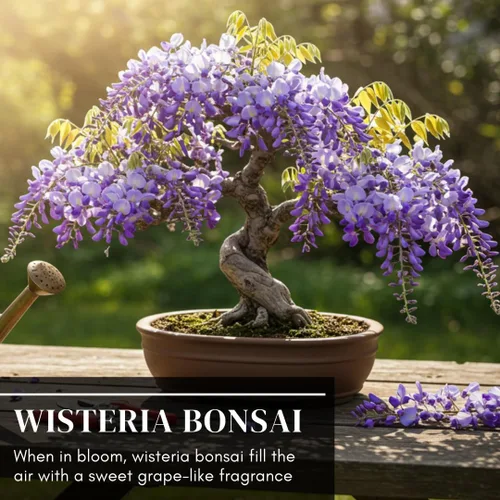 Miniatura 3 de Semillas de bonsái de glicina llorona para plantar – 10 semillas Flores moradas en cascada Bonsái de floración al aire libre Árbol de vid