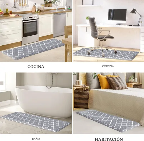 Miniatura 7 de WISELIFE Tapete de cocina acolchado antifatiga, 17.3 x 28 pulgadas, antideslizante, resistente, de PVC, ergonómico, impermeable, cómodo