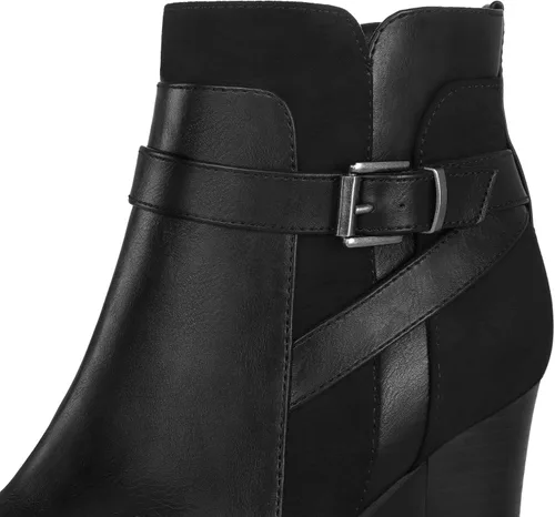 Miniatura 2 de mysoft Botines de mujer con tacón grueso apilado y cremallera