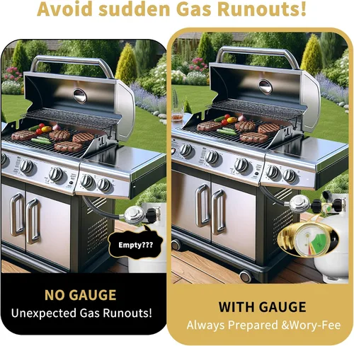 Miniatura 6 de Paquete de 2 medidores de tanque de propano RV con esfera que brilla en la oscuridad, indicador de nivel de gas universal para tanques LP de 5 a 40