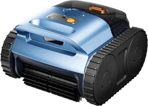 Miniatura 10 de Aspiradora robótica inalámbrica para piscina, limpiador de piscina con unidad de oruga y navegación por sonar, motor sin escobillas de 180 W
