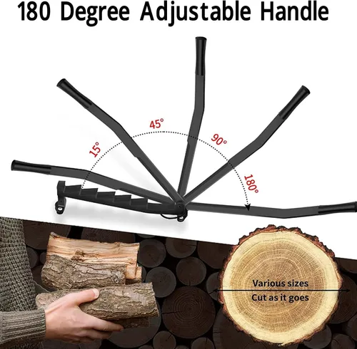 Miniatura 3 de TOPINCN Divisor de madera montado en la pared con máquina de leña de acero al carbono, herramienta de división para divisor de leña en interiores