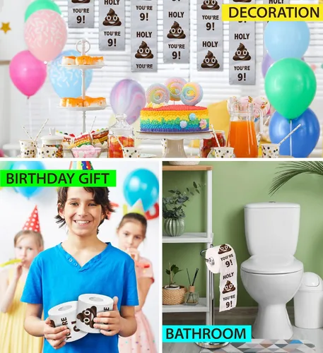 Miniatura 5 de Printed TP Holy You're 9 Birthday - Papel higiénico para regalo de cumpleaños 9, divertido regalo de cumpleaños, broma de papel higiénico, novedad
