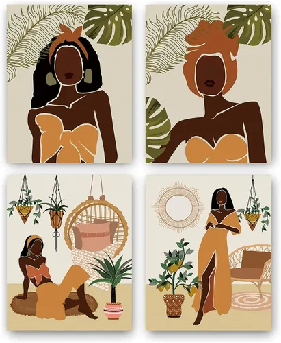 Miniatura 13 de Lienzo enmarcado para pared, póster motivacional de niña negra, pintura artística de niña afroamericana, arte de pared inspirador de niña negra