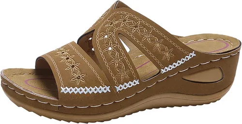 Miniatura 13 de Generic Sandalias ortopédicas de cuña con soporte de arco para mujer, sandalias informales de punta abierta, unisex para adultos