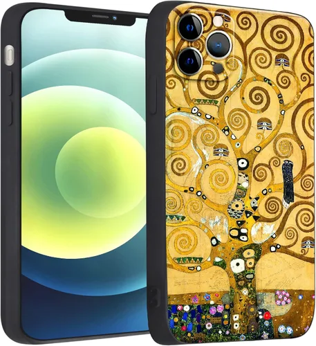 Miniatura 32 de Berkin Arts Funda de silicona compatible con iPhone 12 Pro Max con protector de pantalla de flores ornamentales intrincadas rosas
