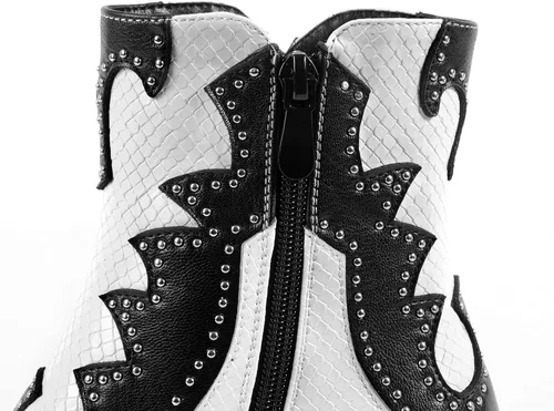 Miniatura 5 de ANN CREEK Botas vaqueras de tobillo para mujer, botas vaqueras con remaches, botas vaqueras con remaches para mujer, tacón bajo y grueso, botas