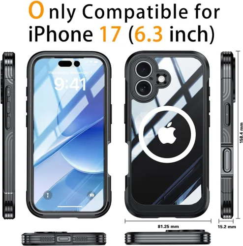 Miniatura 2 de TOPF&B Funda de privacidad para iPhone 17 Pro Max, compatible con MagSafe, funda magnética para iPhone 17 Pro Max, protector de pantalla de Negro