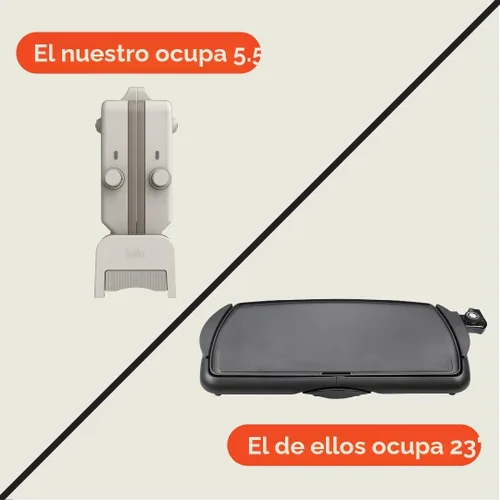 Miniatura 6 de Bella Plancha de cerámica plegable de doble temperatura de 10 x 20 pulgadas, se adapta a cualquier lugar, revestimiento antiadherente de cerámica
