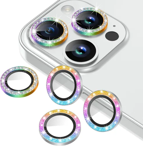 Miniatura 65 de AGVEE Paquete de 6 protectores de lente de cámara para iPhone 14 Pro de 6.1 pulgadas/14 Pro Max de 6.7 pulgadas, con diamantes brillantes y anillo