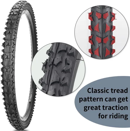 Miniatura 4 de Paquete de 2 neumáticos de bicicleta de 24 pulgadas/26 x 2.125 pulgadas, plegables, de repuesto para bicicleta de montaña Neumático sin tubo de 26"/1