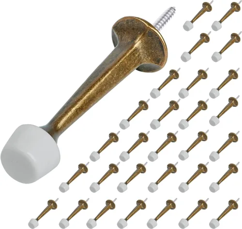 Miniatura 12 de HOMOTEK Paquete de 20 topes de puerta rígidos sólidos resistentes con punta de goma suave, tope de puerta fundido de zinc para proteger la pared