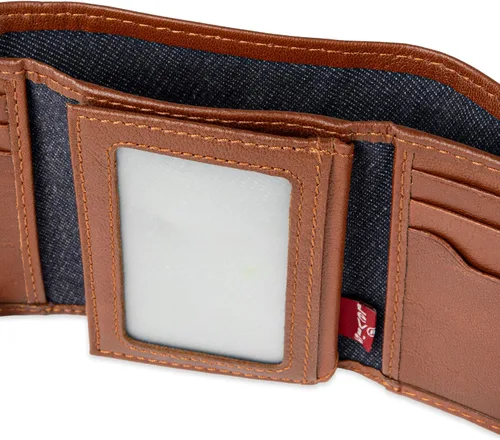 Miniatura 62 de Levi's Billetera triple para hombre, elegante y delgada, incluye ventana de identificación y tarjetero de crédito