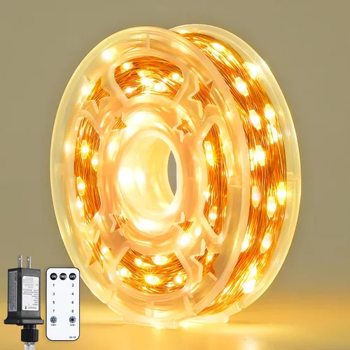 Miniatura 4 de JMEXSUSS VFairy Lights Luces de Navidad Enchufables Naranja Morado