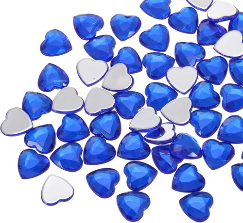 Miniatura 36 de MECCANIXITY 40 piezas de cuentas de acrílico con forma de corazón, 12 mm, con parte trasera plana, gemas de plástico para joyería, pegatinas