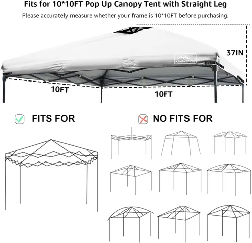 Miniatura 79 de KAMPKEEPER Cubierta de Repuesto Superior para Carpa Toldo Emergente con Ventilación de Aire y Correa Elástica Ajustable, Poliéster Resistente a Azul