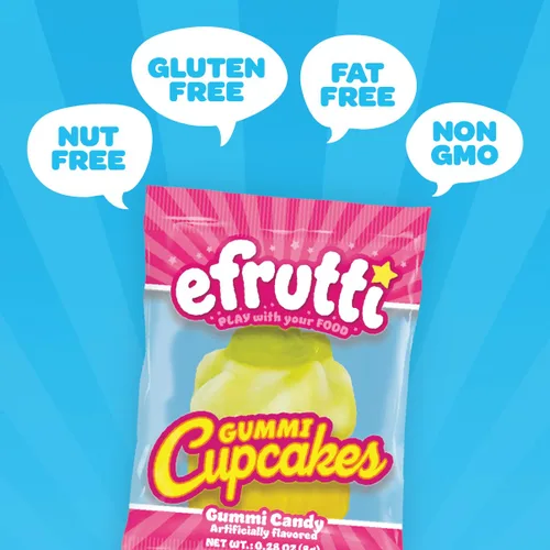 Miniatura 3 de efrutti - Mini cupcakes, caramelos de goma afrutados, envueltos individualmente, caja de 16.8 onzas, 60