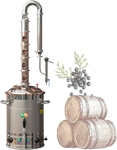 Miniatura 14 de YUEWO Kit de Destilación de Vino de Acero Inoxidable de 5.8 Galones/22 Litros, Destilador de Agua, Kit de Elaboración Casera para Bricolaje