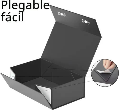 Miniatura 4 de RYDDOY Caja de Regalo Negra, 9.5x6x3'' Cajas de Regalo para Regalos con Tapas Cierre Magnético Rectangular Plegable para Caja de Propuesta