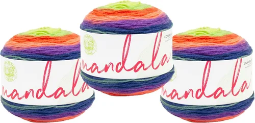 Miniatura 77 de Lion Brand Yarn Mandala - Hilo multicolor para ganchillo,tejido y manualidades, color Liger, 1770 pies, paquete de 1 unidad