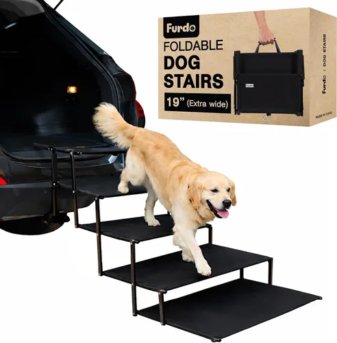 Escaleras para perros grandes, para perros medianos, rampa plegable para auto y SUV, escalones para cama, escalones extra anchos antideslizantes