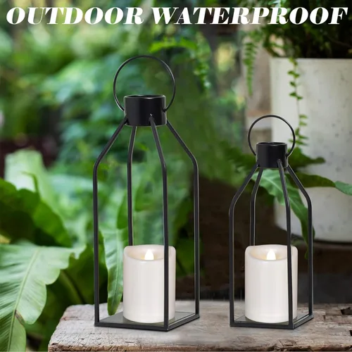 Miniatura 2 de 2 paquetes de velas LED impermeables para exteriores con temporizador, operadas a batería, parpadeantes, de pilas, de 7.6 x 10.2 cm, velas