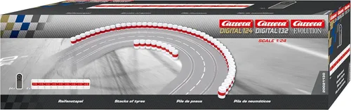 Carrera 20021130 21130 - Pilas de neumáticos para pared digital 124/132/Evolution Slot Car Tracks Realista Scenery Add On Parts Accesorio, blanco y