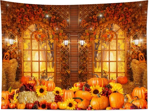 Miniatura 9 de HVEST Tapiz de noche de Halloween, tapiz para colgar en la pared, bosque embrujado con tumba y calabazas, manta de pared para dormitorio, sala