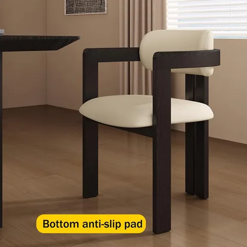 Miniatura 6 de Juego de sillas de comedor de madera, sillas de comedor modernas, silla de cocina tapizada, silla auxiliar de granja con brazos, para sala de estar