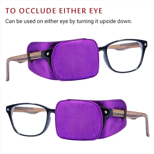 Miniatura 4 de Parche de ojo de seda Astropic para gafas de adultos y niños para cubrir cualquier ojo (Mediano, Violeta)