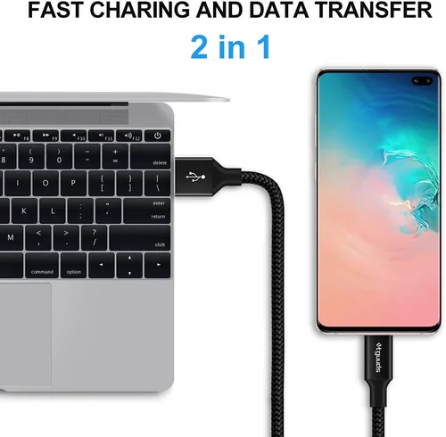 Miniatura 4 de etguuds Cable largo USB A a USB C de 10 pies, paquete de 2 cables de carga rápida tipo C para iPhone 17 16 15 Pro Max Plus Air 16e, Samsung Galaxy