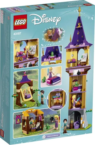 Miniatura 5 de LEGO Disney Princess Rapunzel's Tower 43187 Kit de juguetes de construcción de castillo y juego con 2 mini muñecas de película enredada, idea