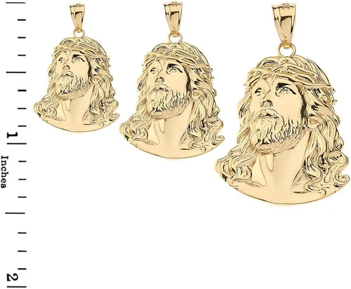 Miniatura 3 de Collar con dije de cabeza de Jesús joyería religiosa 092 pulgadas