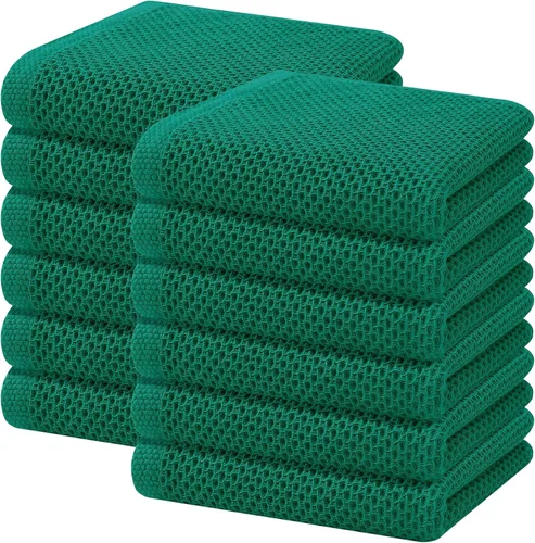 Miniatura 54 de Homaxy Paños de cocina de 100% algodón con tejido de gofre, ultra suaves, absorbentes, de secado rápido, 12 x 12 pulgadas, paquete de 6, amarillo